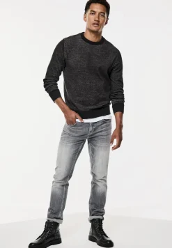 Street One Men Pullover & Sweatshirts|Big Boys*Pullover in Two Tone Optik Black