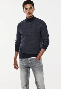 Street One Men Pullover & Sweatshirts|Big Boys*Pullover in Two Tone Optik nightfall blue