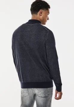 Street One Men Pullover & Sweatshirts|Big Boys*Pullover in Two Tone Optik nightfall blue