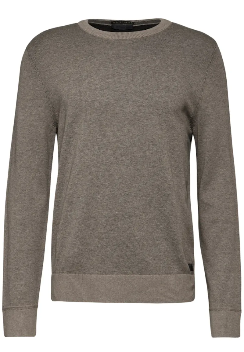 Street One Men Pullover & Sweatshirts|Big Boys*Pullover in Two Tone Optik timber brown melange