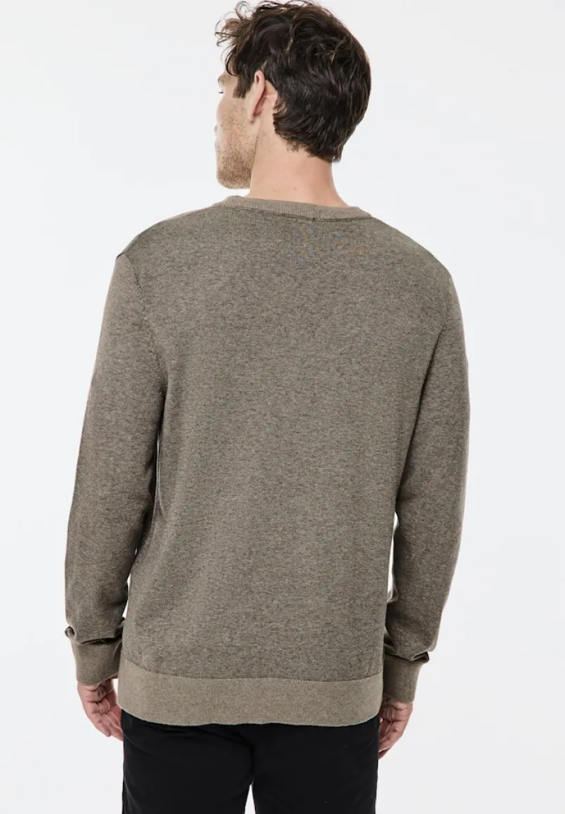 Street One Men Pullover & Sweatshirts|Big Boys*Pullover in Two Tone Optik timber brown melange