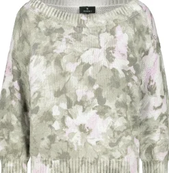 Monari Pullover & Sweatshirts*Pullover mit Blumenmuster sage gemustert