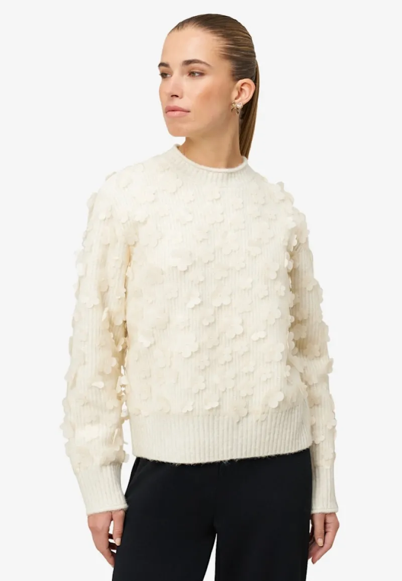 Zero Pullover & Sweatshirts*Pullover mit 3D Blüten Eggnog