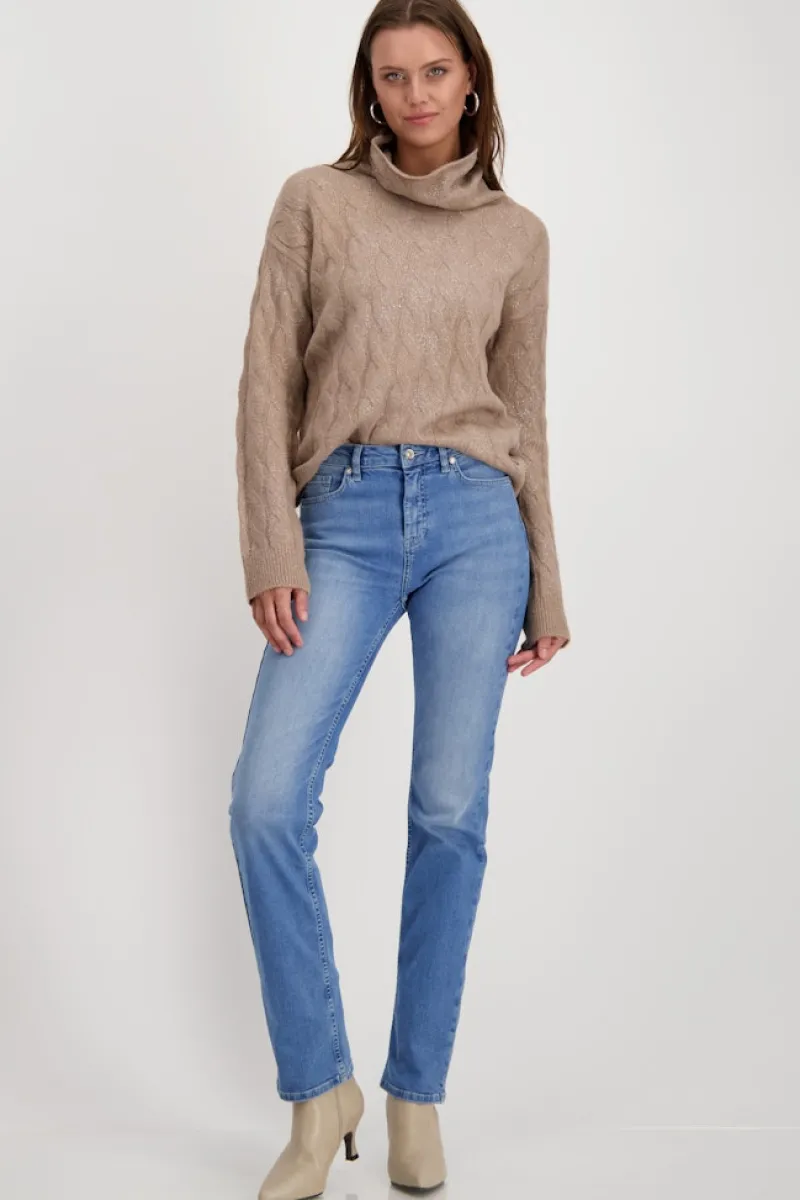 Monari Pullover & Sweatshirts*Pullover mit Glitzerdruck milk chocolate