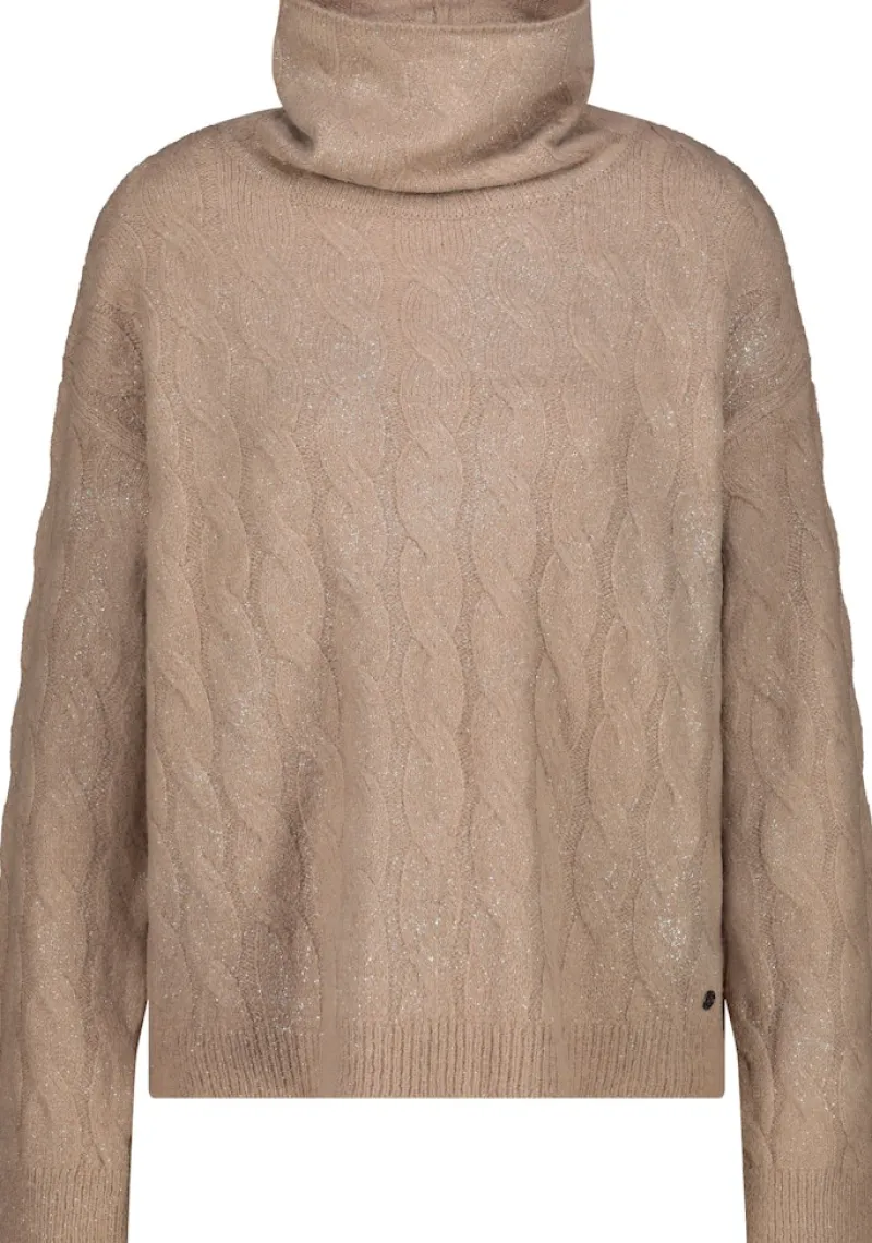 Monari Pullover & Sweatshirts*Pullover mit Glitzerdruck milk chocolate