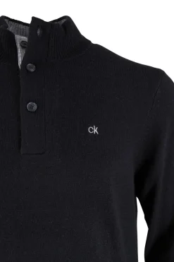 Calvin Klein Pullover & Sweatshirts*Pullover mit Knopfleiste Schwarz