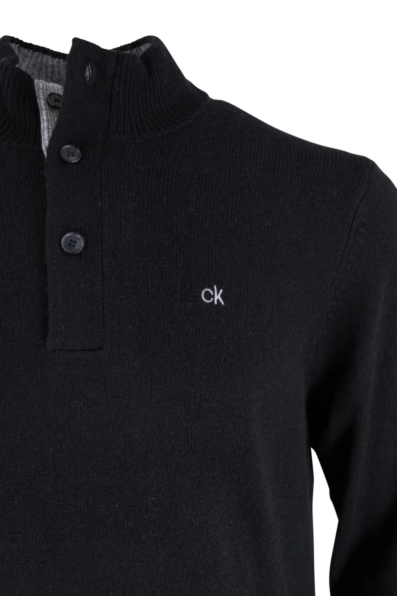 Calvin Klein Pullover & Sweatshirts*Pullover mit Knopfleiste Schwarz