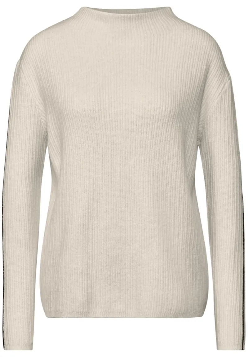 Street One Pullover & Sweatshirts*Pullover mit Kontrastdetail cream white melange