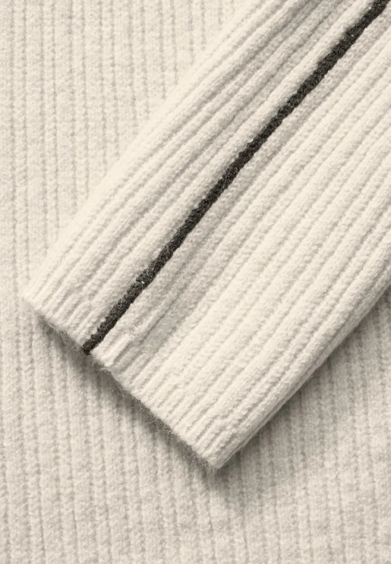 Street One Pullover & Sweatshirts*Pullover mit Kontrastdetail cream white melange