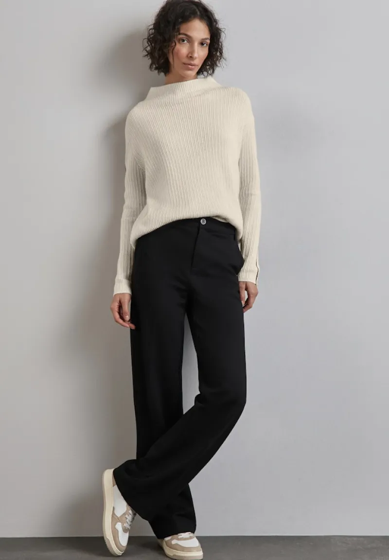 Street One Pullover & Sweatshirts*Pullover mit Kontrastdetail cream white melange