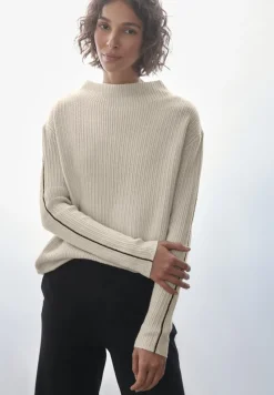 Street One Pullover & Sweatshirts*Pullover mit Kontrastdetail cream white melange