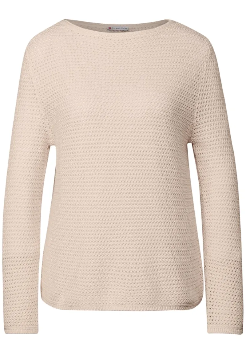 Street One Pullover & Sweatshirts*Pullover mit Lochmuster lucid white