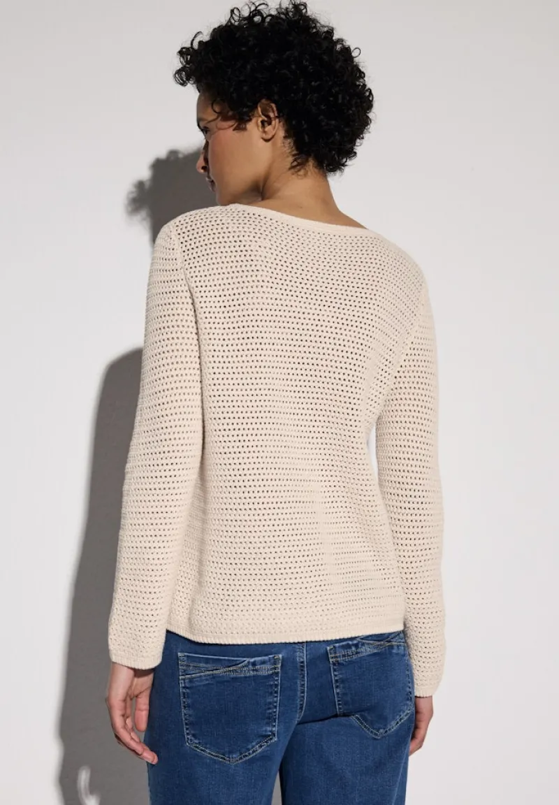 Street One Pullover & Sweatshirts*Pullover mit Lochmuster lucid white