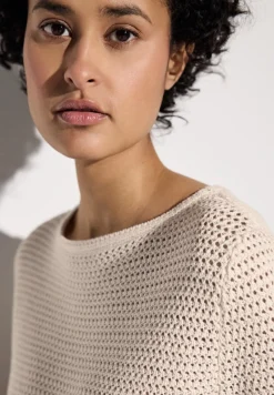 Street One Pullover & Sweatshirts*Pullover mit Lochmuster lucid white