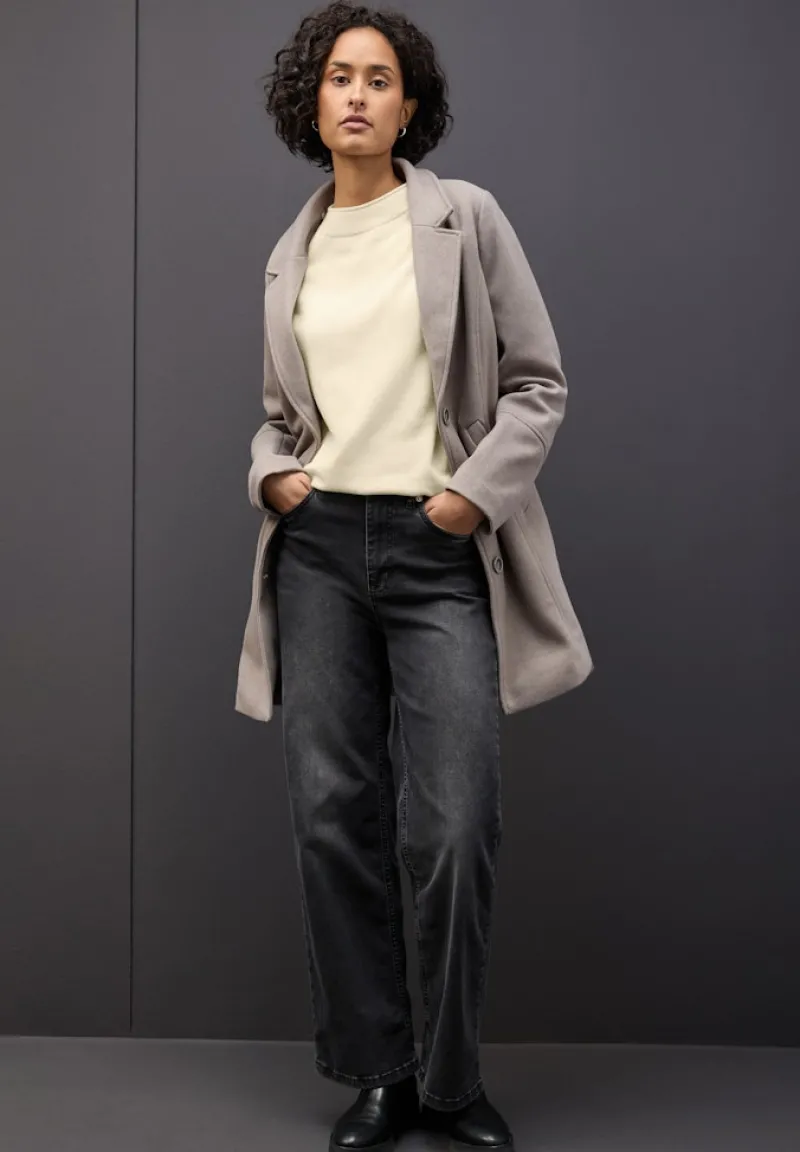 Street One Pullover & Sweatshirts*Pullover mit Rollkante soft beige