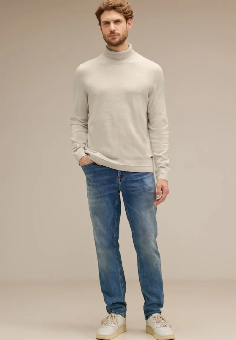 Street One Men Pullover & Sweatshirts*Pullover mit Rollkragen wool white