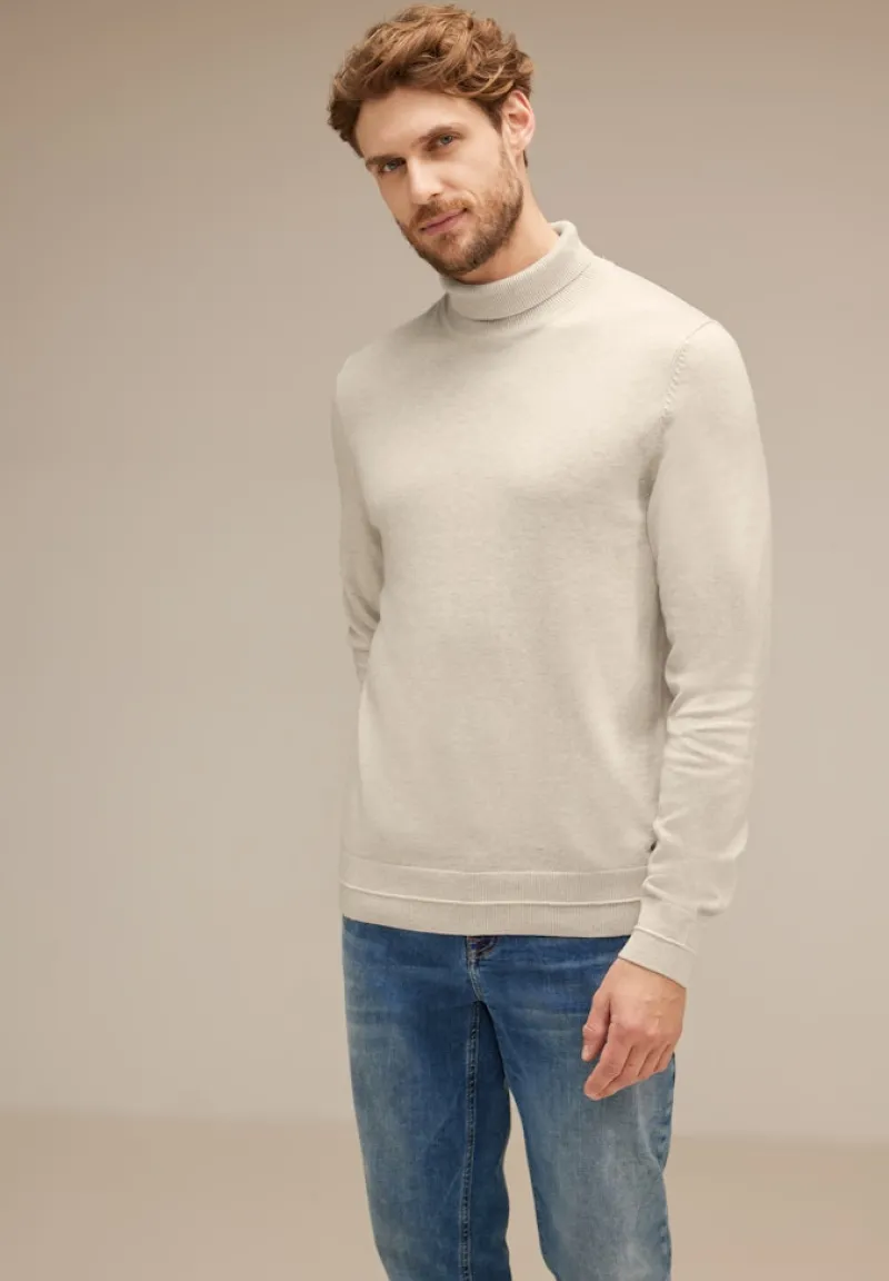 Street One Men Pullover & Sweatshirts*Pullover mit Rollkragen wool white