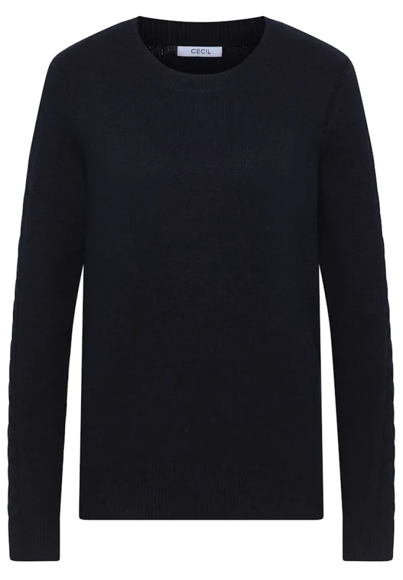 Cecil Pullover & Sweatshirts*Pullover mit Strickdetail urban dark blue