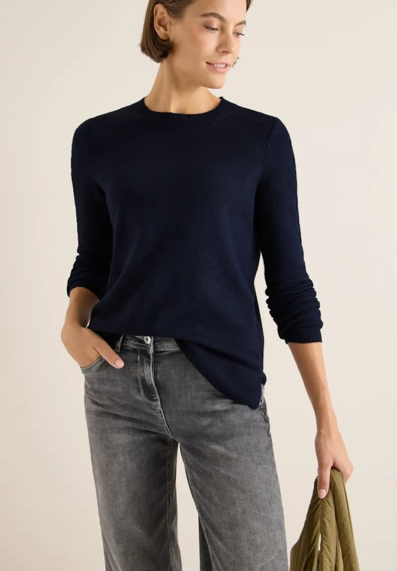 Cecil Pullover & Sweatshirts*Pullover mit Strickdetail urban dark blue