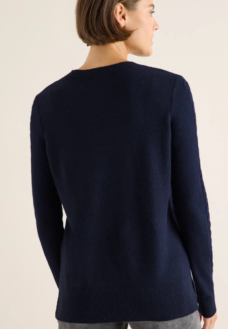 Cecil Pullover & Sweatshirts*Pullover mit Strickdetail urban dark blue