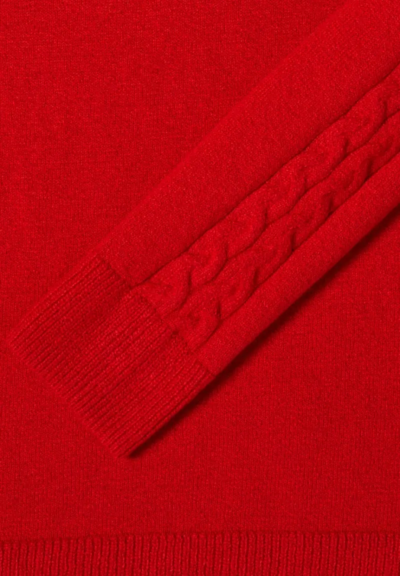 Cecil Pullover & Sweatshirts*Pullover mit Strickdetail Fiery Red