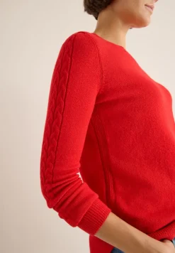Cecil Pullover & Sweatshirts*Pullover mit Strickdetail Fiery Red