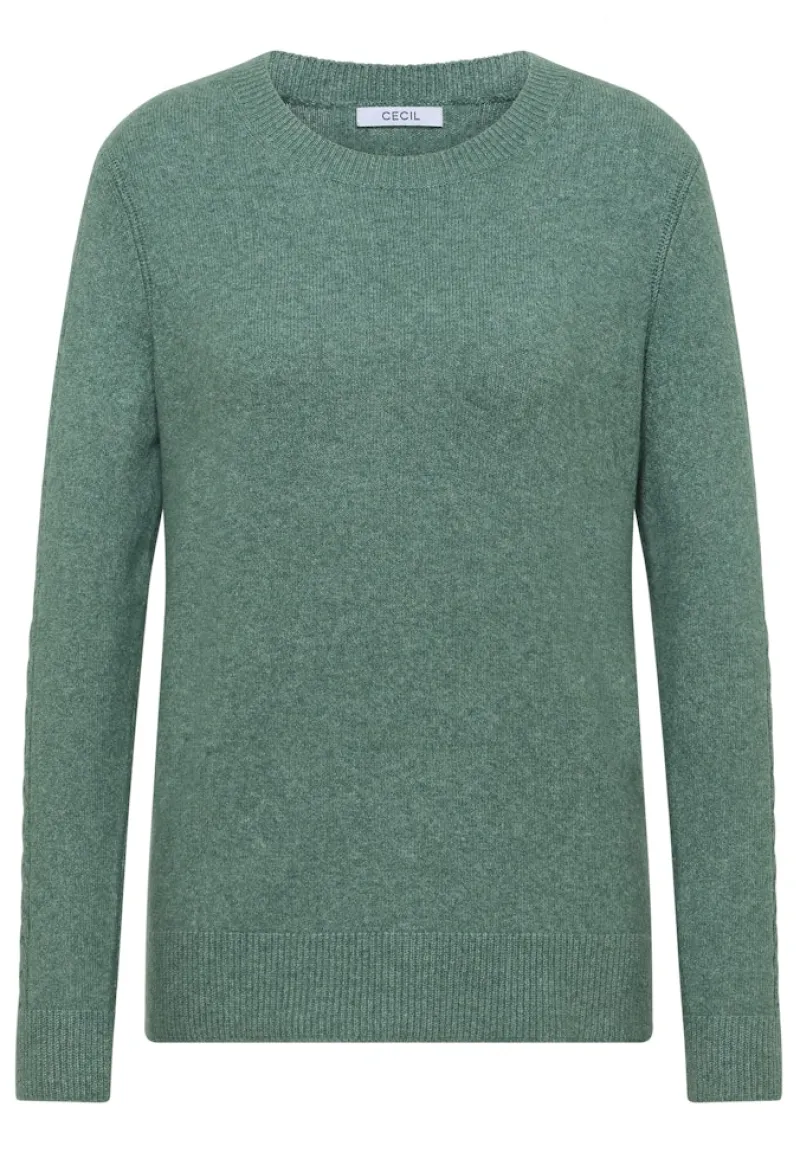 Cecil Pullover & Sweatshirts*Pullover mit Strickdetail jewel green melange