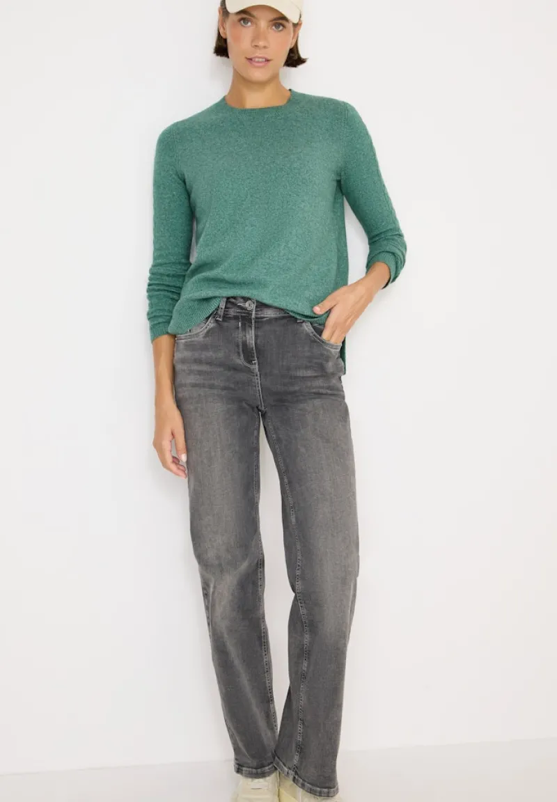 Cecil Pullover & Sweatshirts*Pullover mit Strickdetail jewel green melange