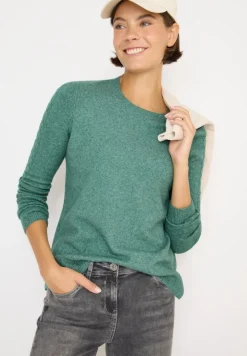 Cecil Pullover & Sweatshirts*Pullover mit Strickdetail jewel green melange