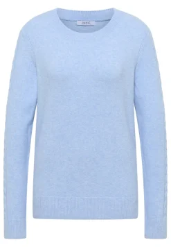 Cecil Pullover & Sweatshirts*Pullover mit Strickdetail sporty light blue melange
