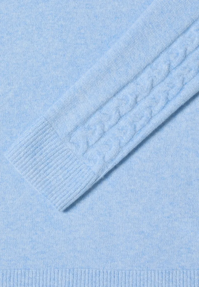 Cecil Pullover & Sweatshirts*Pullover mit Strickdetail sporty light blue melange