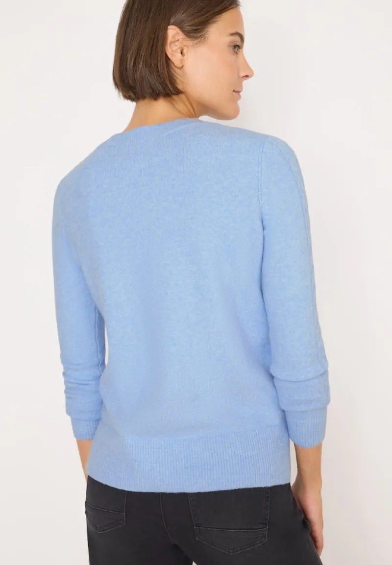 Cecil Pullover & Sweatshirts*Pullover mit Strickdetail sporty light blue melange