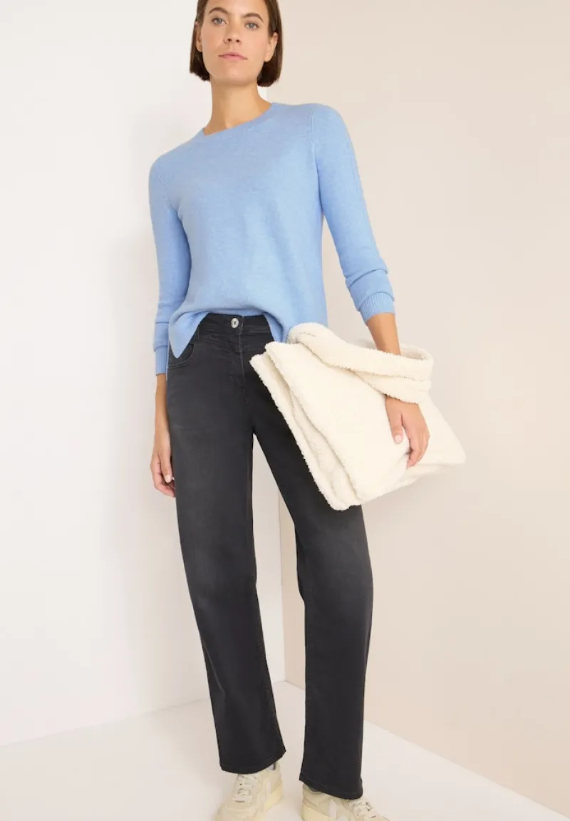 Cecil Pullover & Sweatshirts*Pullover mit Strickdetail sporty light blue melange