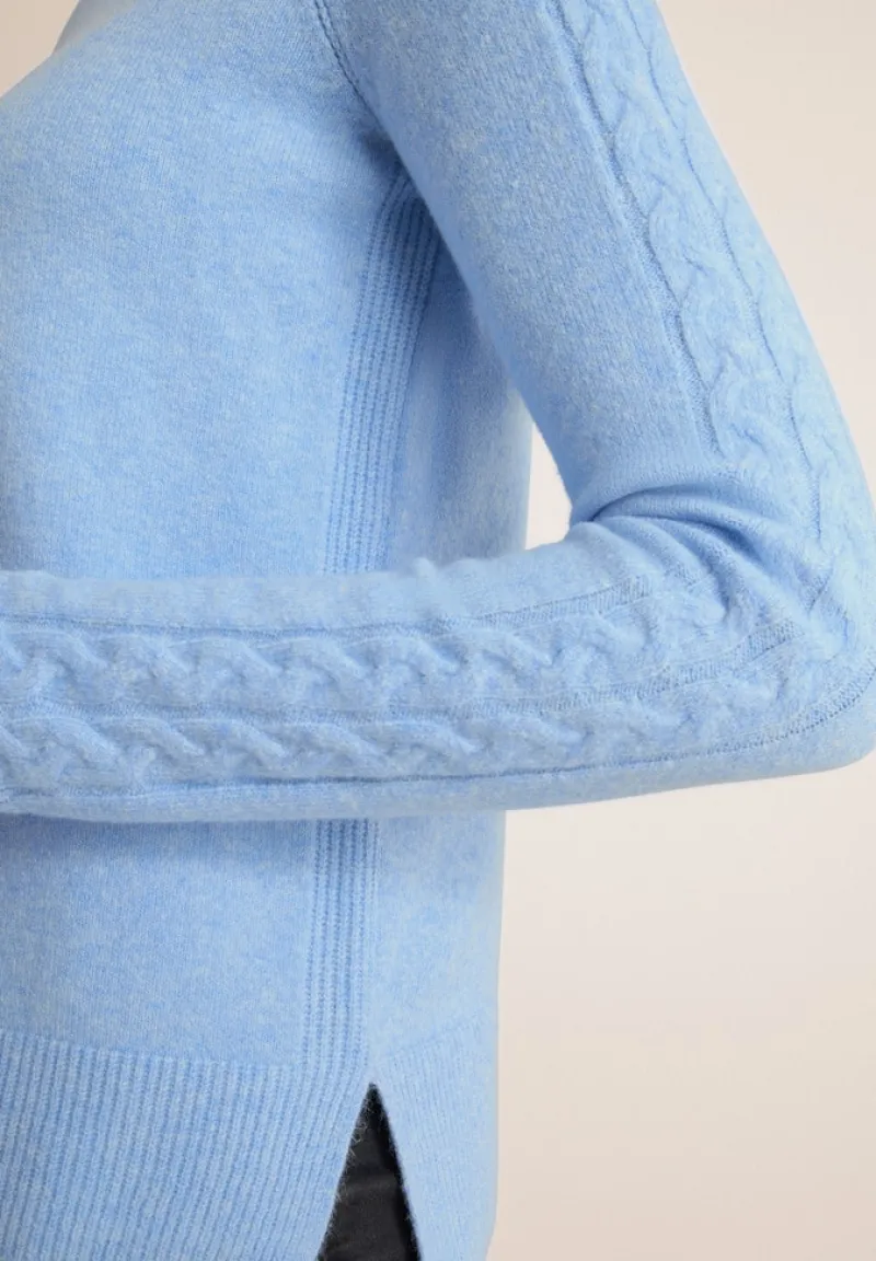 Cecil Pullover & Sweatshirts*Pullover mit Strickdetail sporty light blue melange