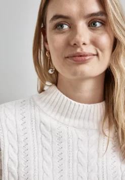 Street One Pullover & Sweatshirts*Pullover mit Strickmuster cream white melange