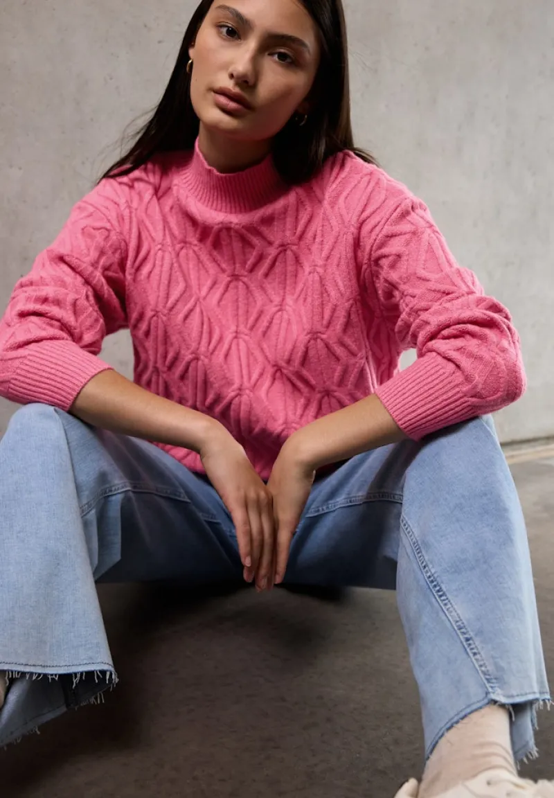 STREET ONE STUDIO Pullover & Sweatshirts*Pullover mit Strickmuster candy pink mel.
