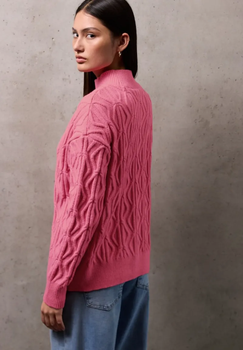 STREET ONE STUDIO Pullover & Sweatshirts*Pullover mit Strickmuster candy pink mel.