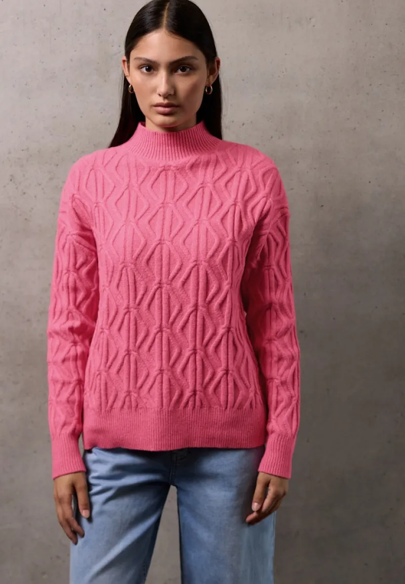 STREET ONE STUDIO Pullover & Sweatshirts*Pullover mit Strickmuster candy pink mel.