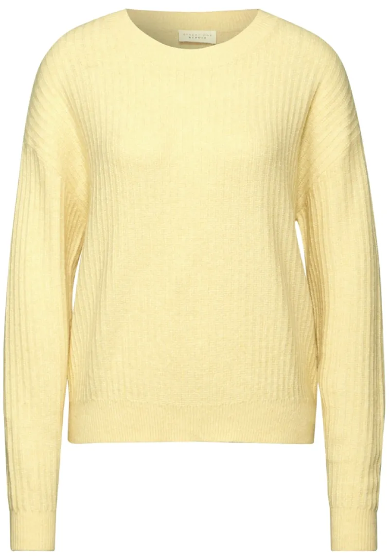 STREET ONE STUDIO Pullover & Sweatshirts*Pullover mit Struktur bond yellow mel.