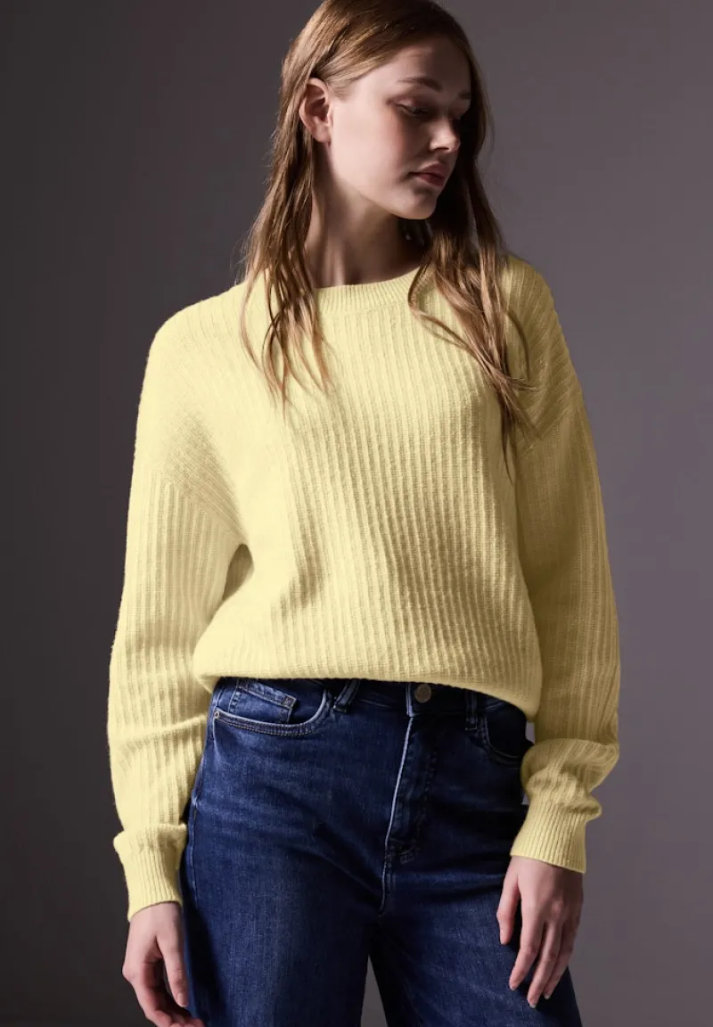STREET ONE STUDIO Pullover & Sweatshirts*Pullover mit Struktur bond yellow mel.