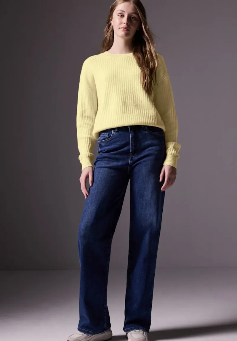 STREET ONE STUDIO Pullover & Sweatshirts*Pullover mit Struktur bond yellow mel.