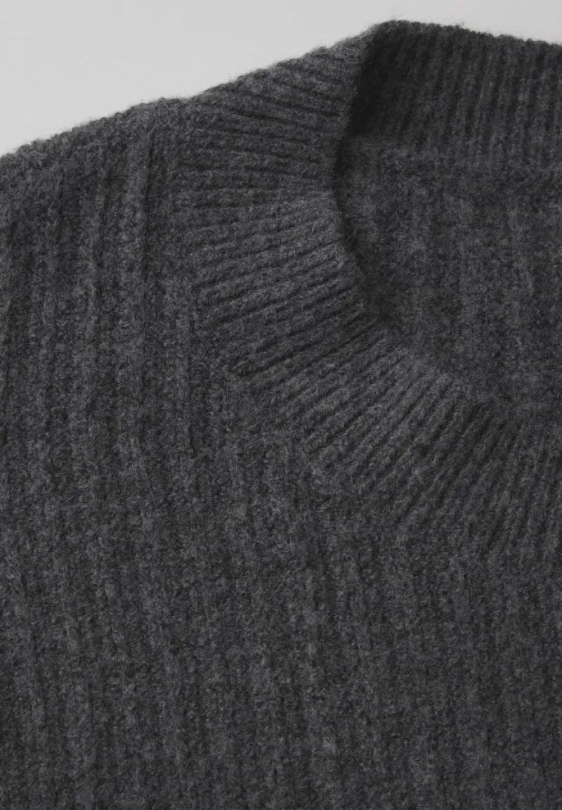 STREET ONE STUDIO Pullover & Sweatshirts*Pullover mit Struktur gravel grey mel.