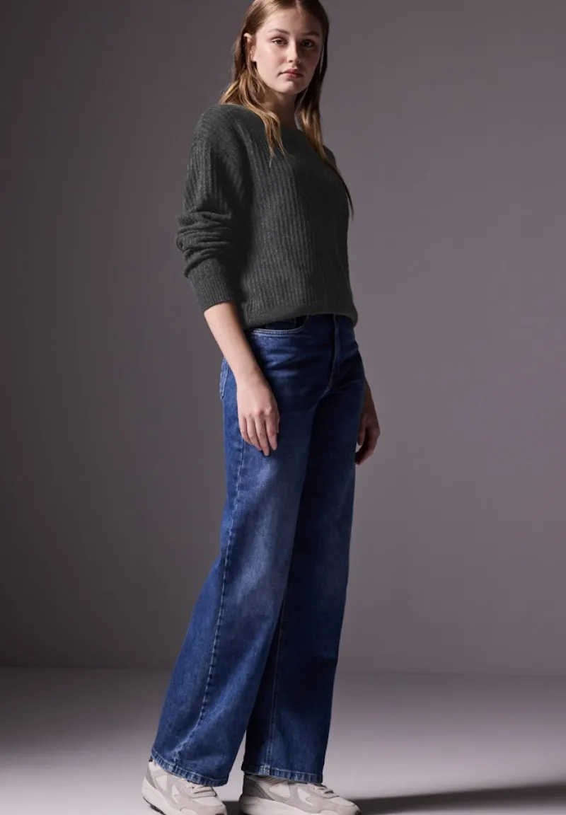 STREET ONE STUDIO Pullover & Sweatshirts*Pullover mit Struktur gravel grey mel.