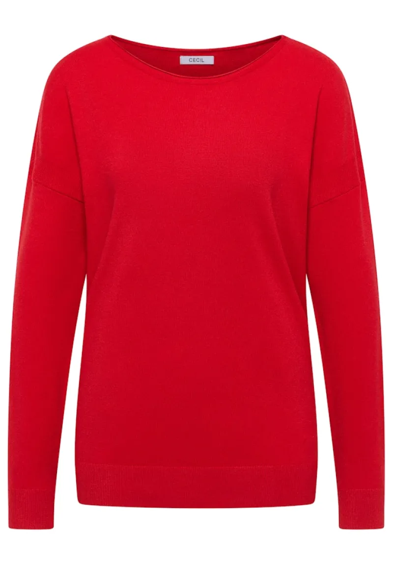 Cecil Pullover & Sweatshirts*Pullover mit Strukturdetail Fiery Red