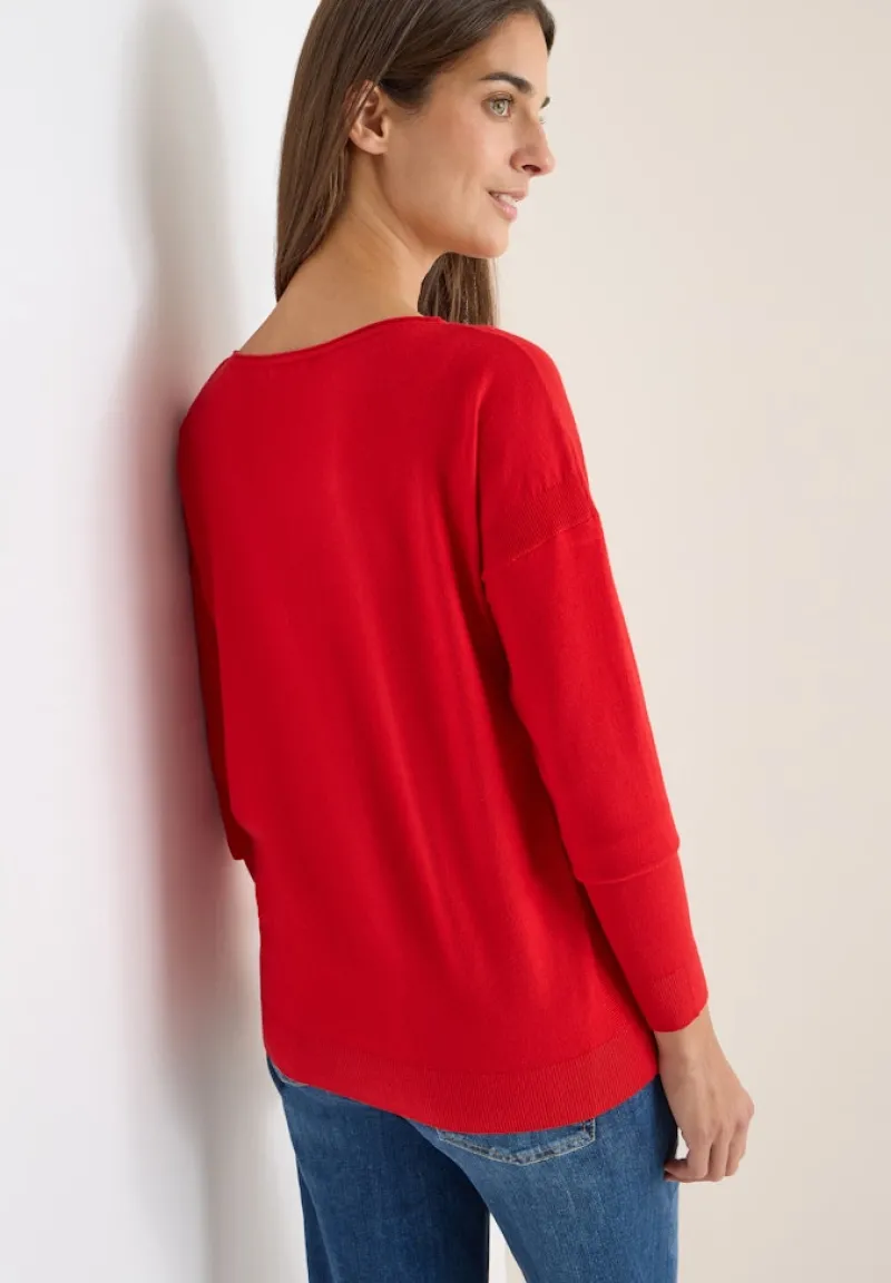 Cecil Pullover & Sweatshirts*Pullover mit Strukturdetail Fiery Red