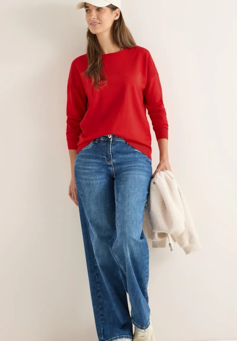 Cecil Pullover & Sweatshirts*Pullover mit Strukturdetail Fiery Red