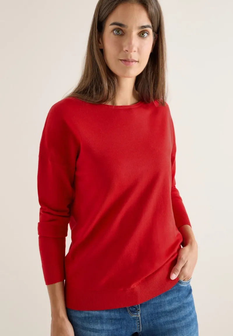 Cecil Pullover & Sweatshirts*Pullover mit Strukturdetail Fiery Red