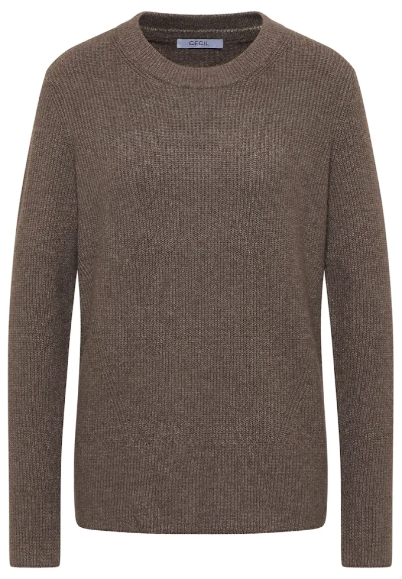 Cecil Pullover & Sweatshirts*Pullover mit Strukturdetails mushroom taupe melange