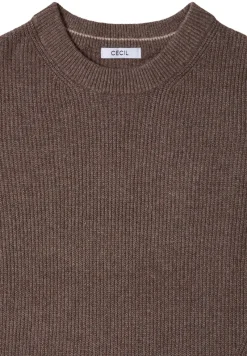 Cecil Pullover & Sweatshirts*Pullover mit Strukturdetails mushroom taupe melange