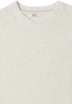 Cecil Pullover & Sweatshirts*Pullover mit Strukturdetails eggshell melange